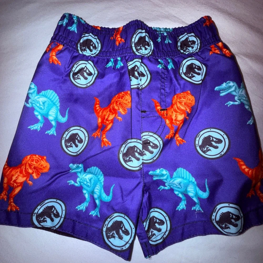 Jurassic World Swimwear Set Kids 12M Blue NEW UPF‎ 50+ Dinosaur 2pc Rash Guard
